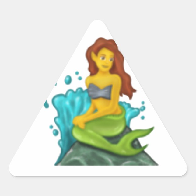 Pegatina Triangular sirena de emoji (Anverso)