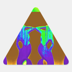 Pegatina Triangular sirenas moradas