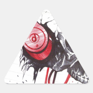 Pegatina Triangular Skull con diseño de audífonos