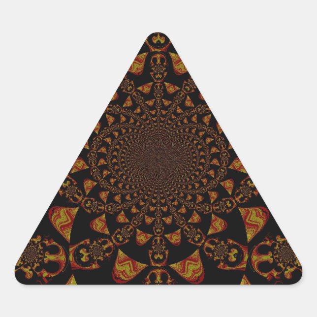 Pegatina Triangular Skull Kaleidoscope Arte Imprimir (Anverso)