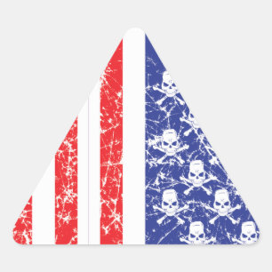 Pegatina Triangular Skulls patrióticos
