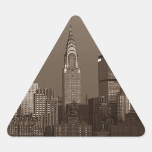 Pegatina Triangular Skyline Sepia New York