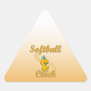 Pegatina Triangular Softball Chick