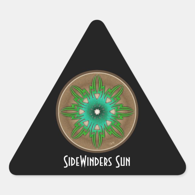 Pegatina Triangular Sol verde (Anverso)