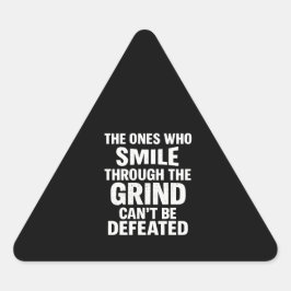 Pegatina Triangular Sonrisa motiva gimnasia cita con texto blanco