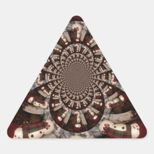 Pegatina Triangular Sorprendente hombre de nieve