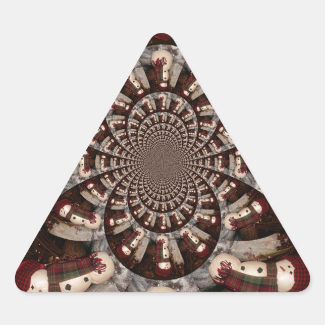Pegatina Triangular Sorprendente hombre de nieve (Anverso)