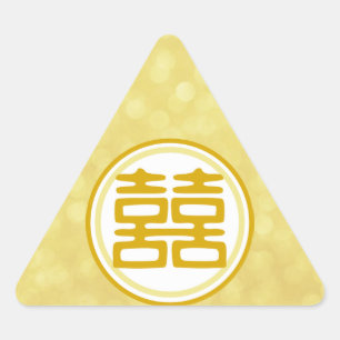 Pegatina Triangular Sparkke Gold Doble Felicidad - Ronda