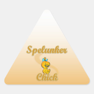 Pegatina Triangular Spelunker Chick