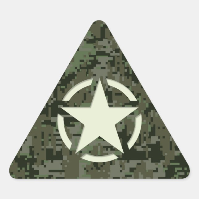 Pegatina Triangular Star Stencil Digital Woodland (Anverso)
