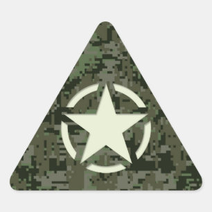 Pegatina Triangular Star Stencil Digital Woodland