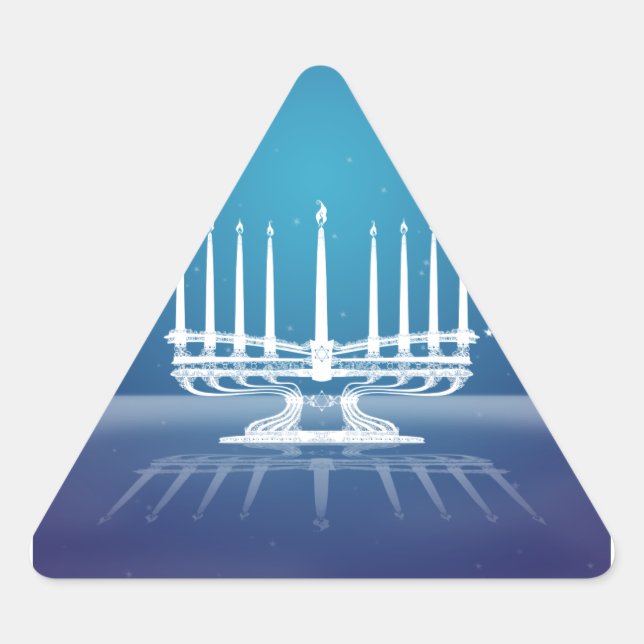 Pegatina Triangular Starlit Menorah II (Anverso)