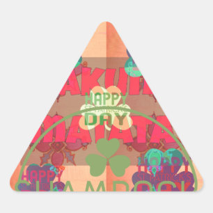 Pegatina Triangular Stay Blessed Happy St Patrick's Day Hakuna Matata