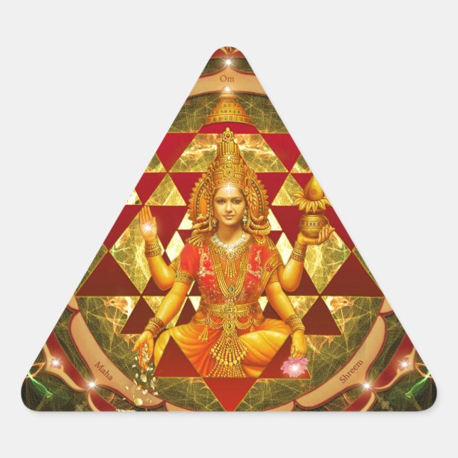 Pegatina Triangular Stotram en Devi Lakshmi-Shri yantra (Anverso)