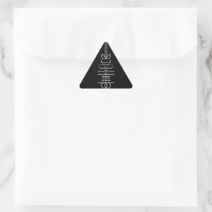 Pegatina Triangular Su nombre como glifos extranjeros único negro