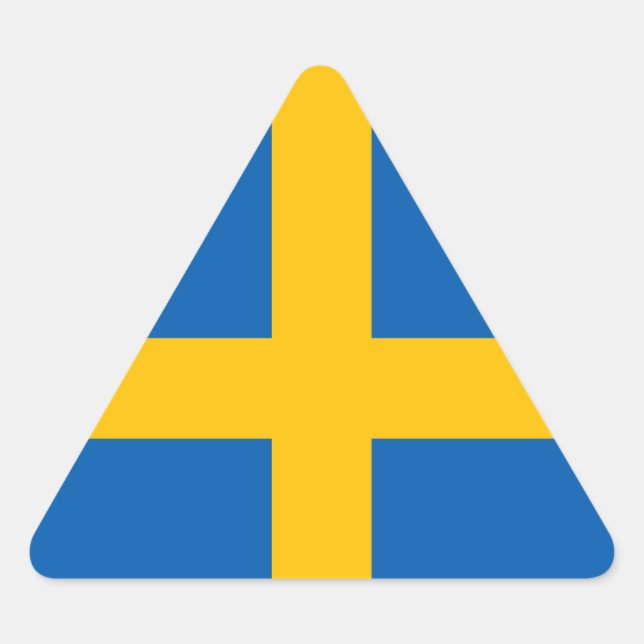 Pegatina Triangular Suecia - Bandera sueca (Anverso)