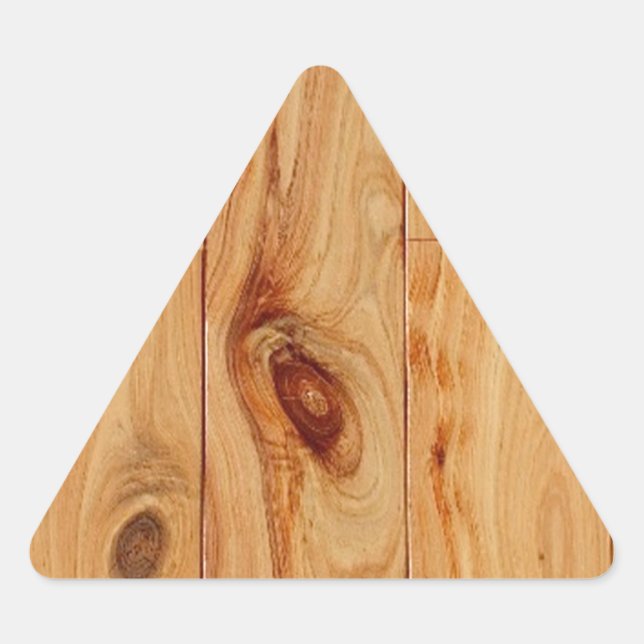 Pegatina Triangular Suelo de grano de madera clara de Knotty (Anverso)