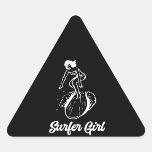 Pegatina Triangular Sulfing Lover Chica de Surfing Cooler