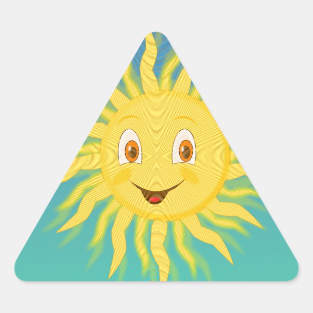 Pegatina Triangular Sunshine con líneas circulares (Anverso)