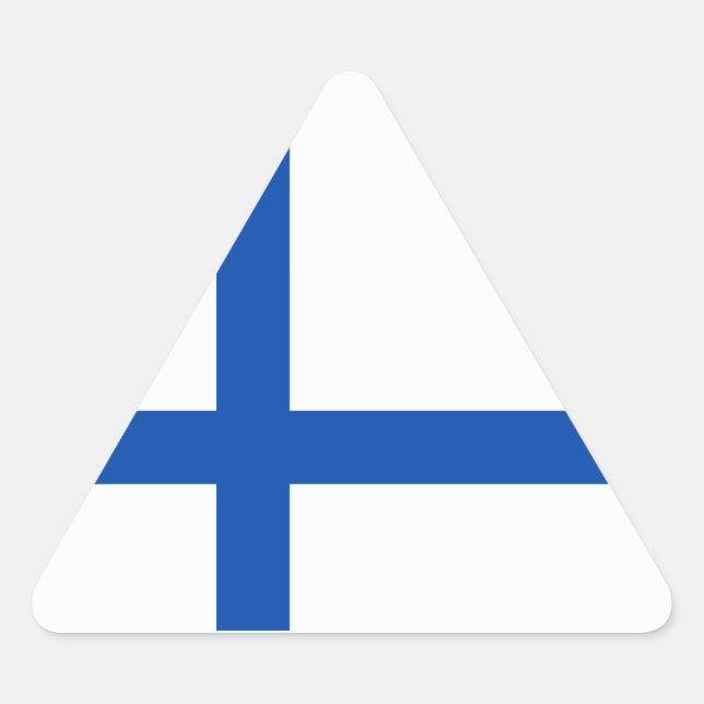 Pegatina Triangular Suomen Lippu - Bandera de Finlandia (Anverso)