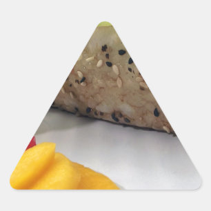 Pegatina Triangular Sushi Roll Sushi Arroz Mango Comida Japonesa Asiát