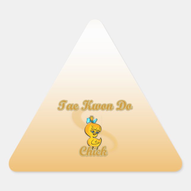 Pegatina Triangular Tae Kwon Do Chick (Anverso)