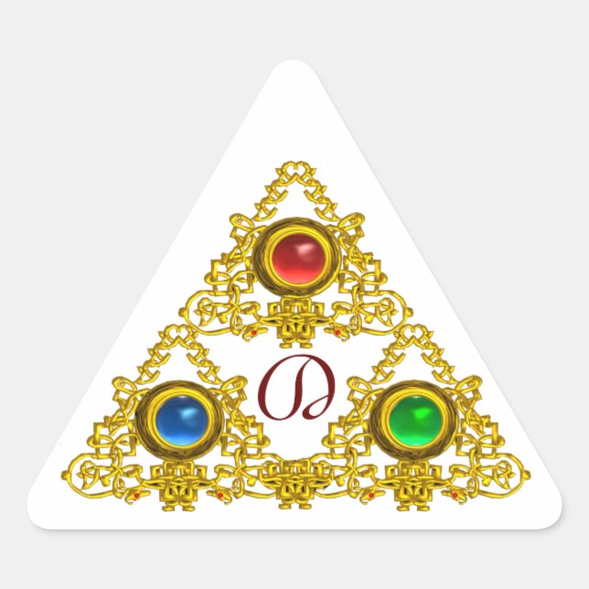 PEGATINA TRIANGULAR TALISMAN MAGIC ELFIC /GOLD TRIANGLE MONOGRAM (Anverso)