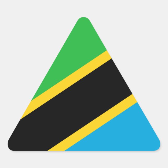 Pegatina Triangular Tanzania - Bandera tanzana (Anverso)