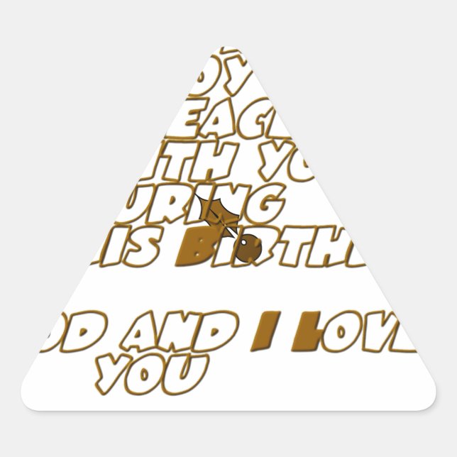 Pegatina Triangular Tarjeta de cumpleaños para un amigo cristiano (Anverso)