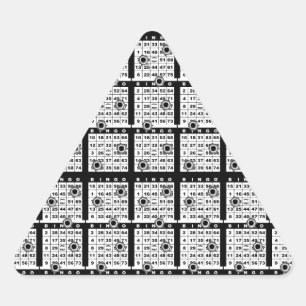 Pegatina Triangular Tarjetas de Bingo Negro