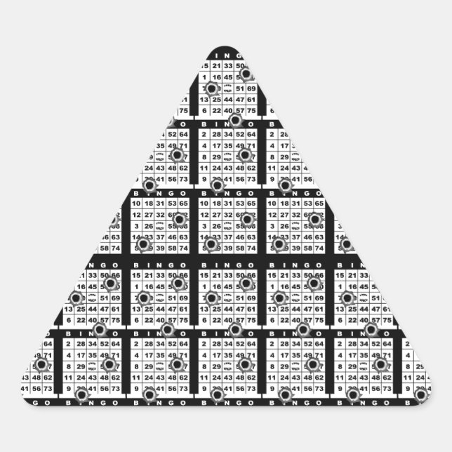 Pegatina Triangular Tarjetas de Bingo Negro (Anverso)