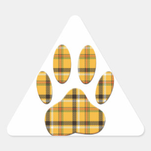 Pegatina Triangular Tartan Dog Paw Print