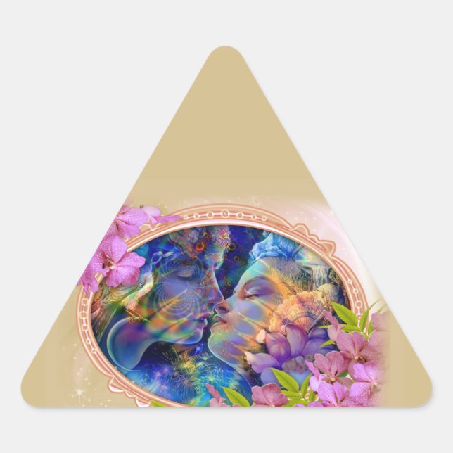 Pegatina Triangular Te amo (Anverso)