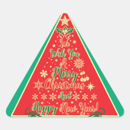 Pegatina Triangular Te Deseamos Una Feliz Navidad