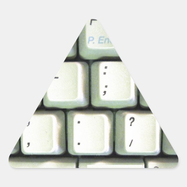 Pegatina Triangular Teclado de máquina de escribir (Anverso)