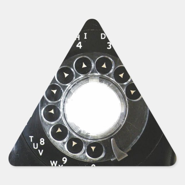 Pegatina Triangular Teléfono de Rotary (Anverso)