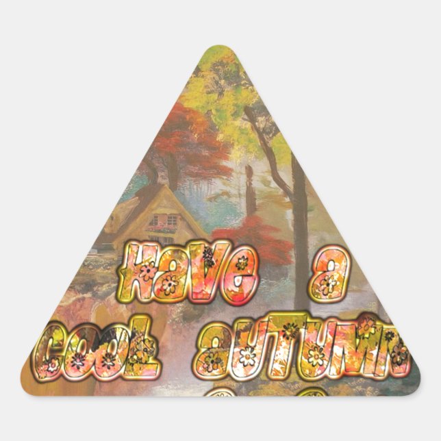 Pegatina Triangular Tener una impresión de arte vintage de la temporad (Anverso)
