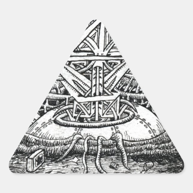 Pegatina Triangular Tentacle Tank de Brian Benson (Anverso)