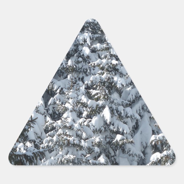 Pegatina Triangular Textura de árbol de flor de nieve (Anverso)
