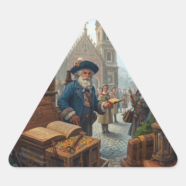 Pegatina Triangular The Scholar’s Market (Anverso)