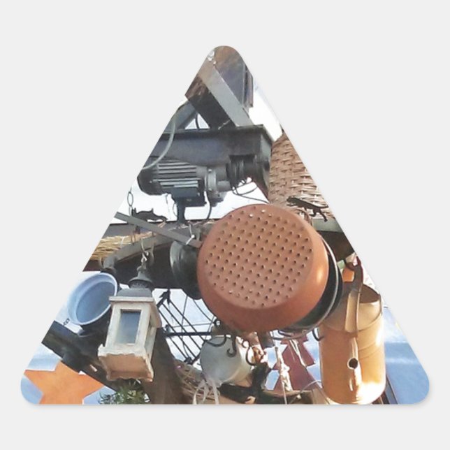 Pegatina Triangular Tiempo de invierno (Anverso)