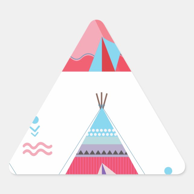 Pegatina Triangular tipi rosa (Anverso)