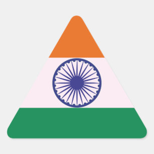 Pegatina Triangular Tiranga tricolor india