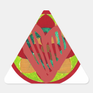 Pegatina Triangular Todos los corazones vuelven a casa para la impresi