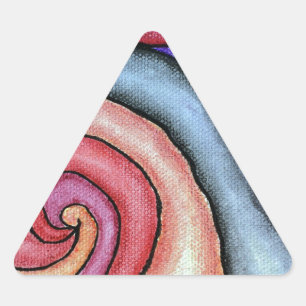 Pegatina Triangular Torbellino de acuarela