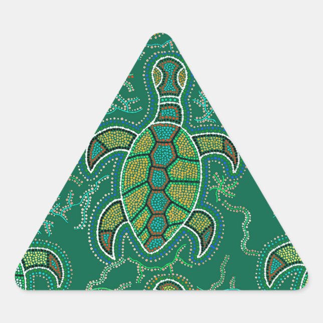 Pegatina Triangular Tortuga del Caribe (Anverso)