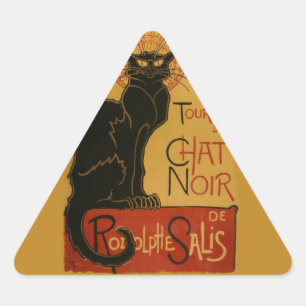Pegatina Triangular Tournee de Chat Noir Gato Negro