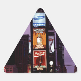 Pegatina Triangular tráfico de la plaza Times de Nueva York por la noc