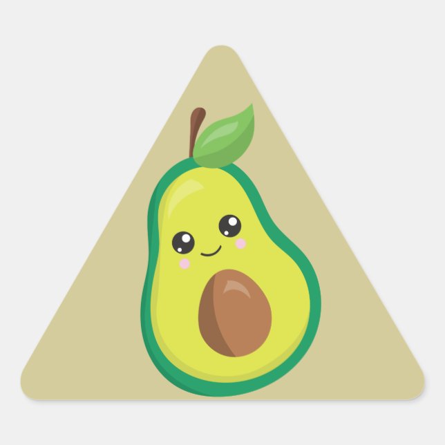 Pegatina Triangular Triángulo aguacate (Anverso)