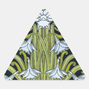 Pegatina Triangular Triángulo de flores Art Nouveau